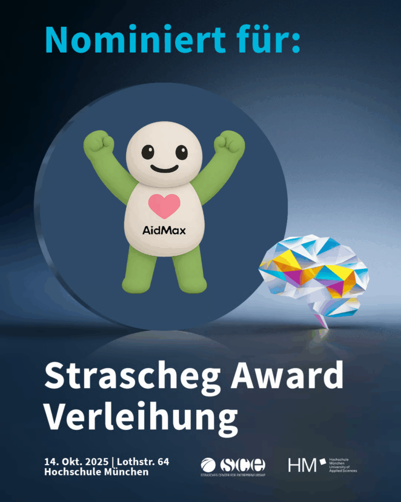 Strascheg Award Nominierung mit AidMax Logo